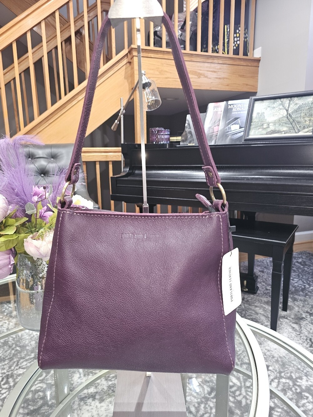NWT PLG Triangle Shoulder Bag in Plum, Premium@ AP Prices. FIRM.